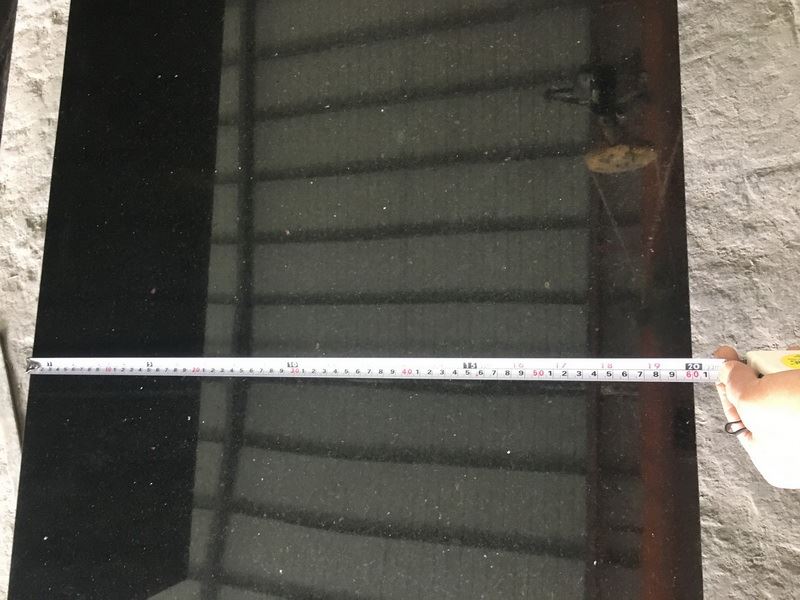Polished black granite