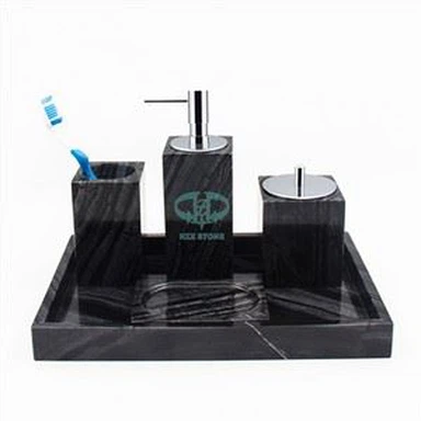 Set Aksesoris Kamar Mandi Marmer Hitam