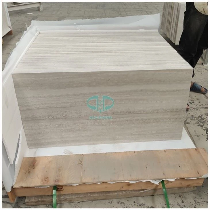 White Wooden Marble Floor Paving Tiles