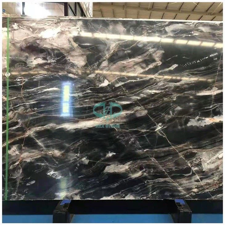 Phantom Black Marble Slab For Floor Tiles