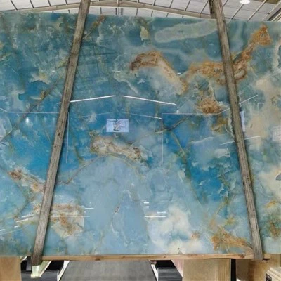 Lempengan Onyx Biru Alami Untuk Dinding Latar Belakang